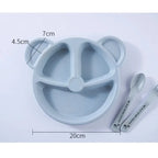 3Pcs/set Wheat Straw Baby Dishes Cartoon Tableware Set Kids Dinner Platos Baby Feeding Plate Training Bowl Spoon Fork Tableware