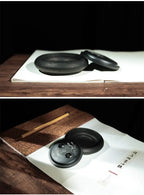 Natural Original Stone Inkstone With Cover Longan Round For Students Libros Livros Livres Kitaplar Art