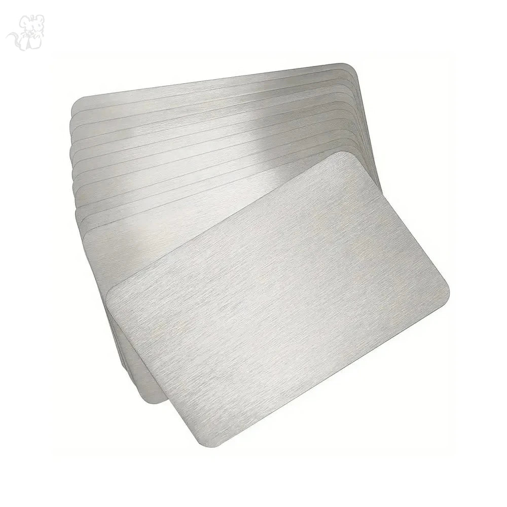 10Pcs Stainless Steel Metal Business Card Size 85*53mm Blank Laser Engraving Cards Special Logo Printing Matte Brushed Finishing
