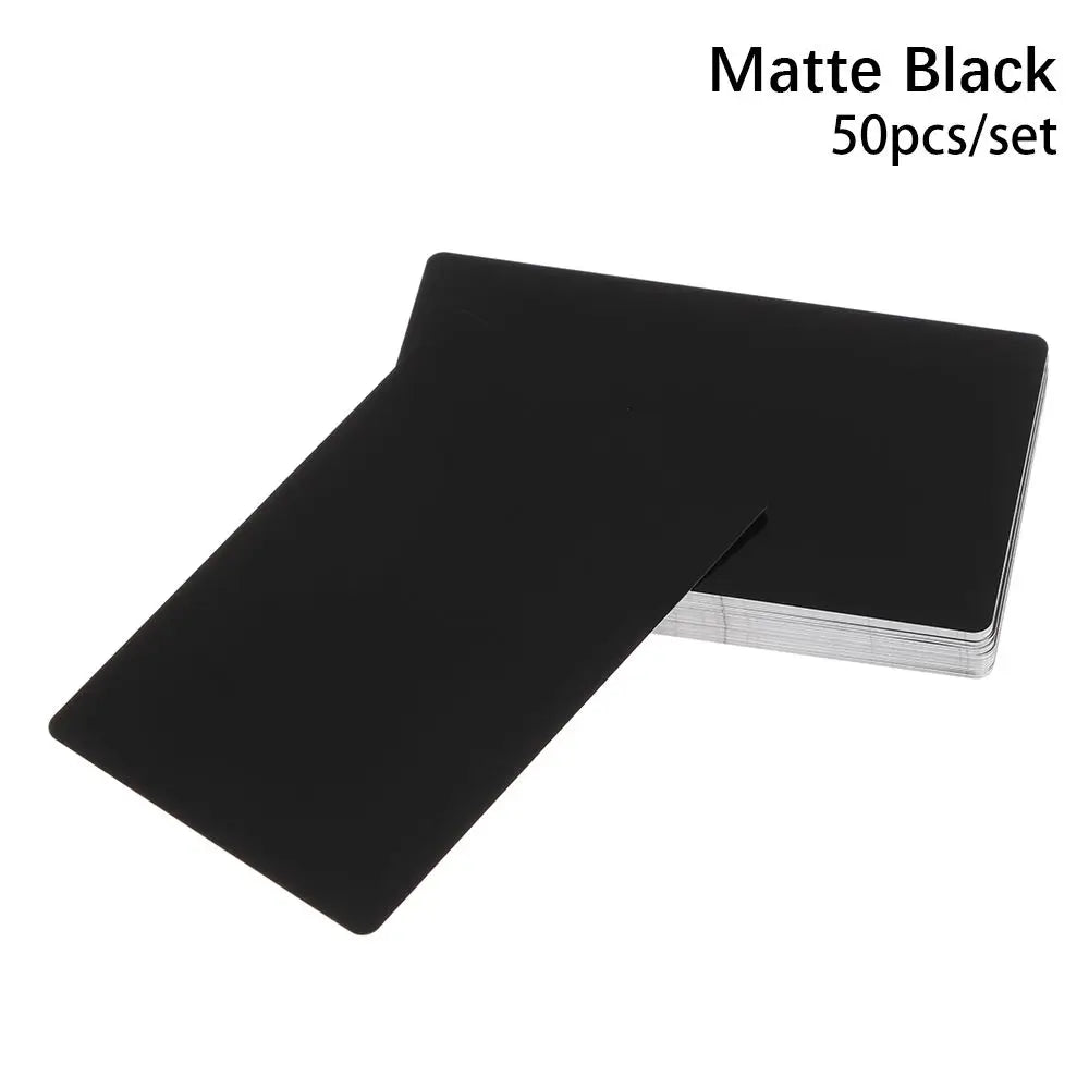 50 Pcs/Set Portable Laser Engraving Aluminum Metal Carte Business Card Blank Name Cards