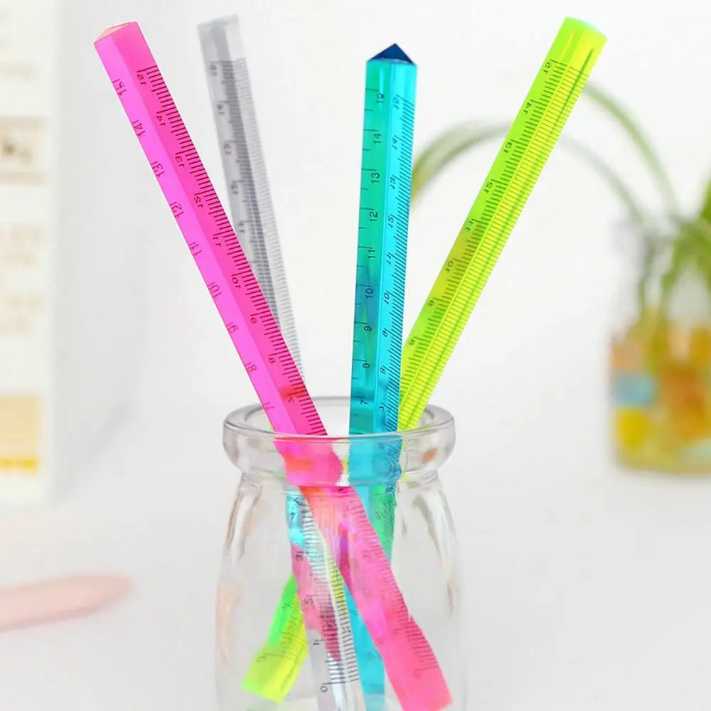 15/20CM Triangle Ruler Acrylic Transparent Scale Ruler Drawing Ruler Measurement Tool Creative School Stationery Students Gift