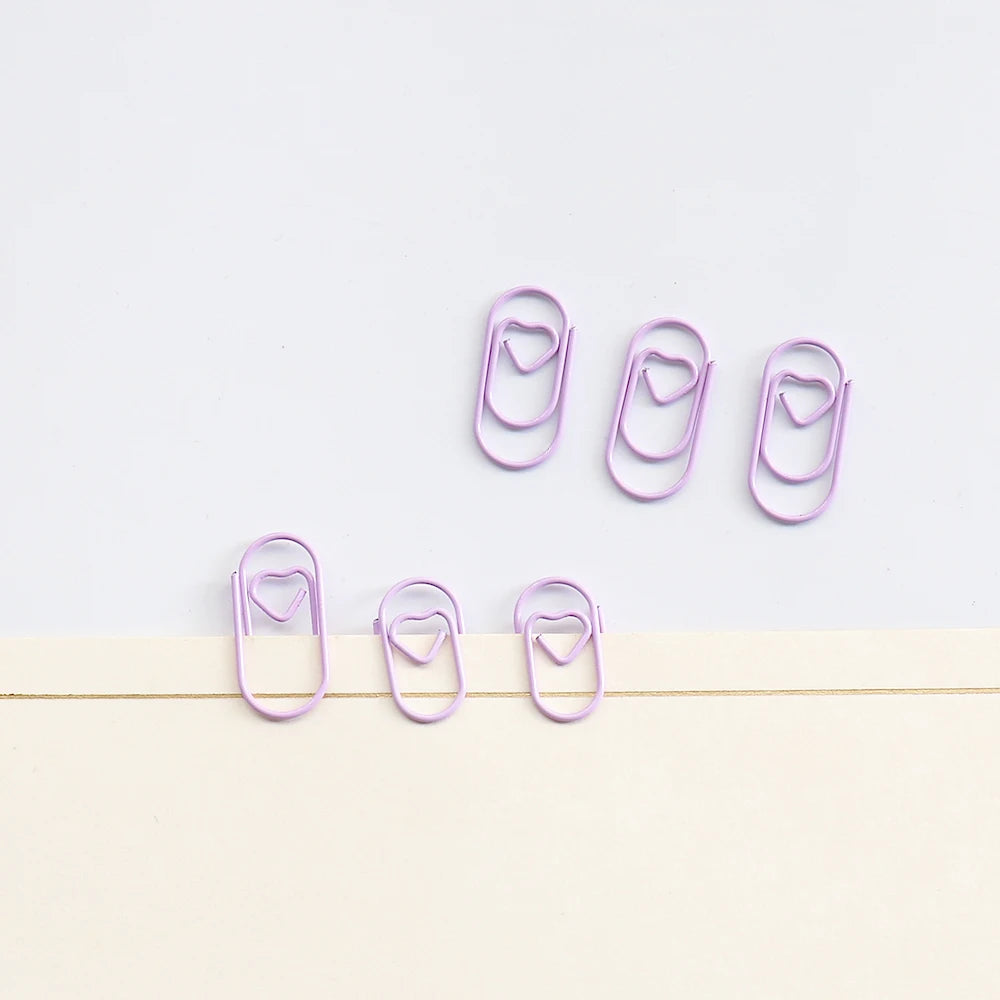 TUTU 50pcs /bag mini heart gold rose gold Color Clip Bookmark binder clip Office Accessories paper Clips Patchwork Clip H0481
