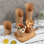 25/50PCS Disposable Slanted Mouth Paper Cups Suitable  Waffle Biscuit Handheld French Fry Cups Disposable Thick Kraft Paper Cups