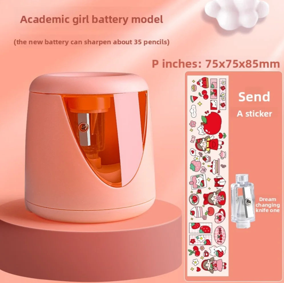 Automatic electric pencil sharpener battery kawaii cute stationery for office, student and school supplies