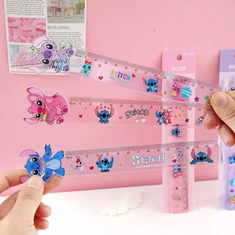 Disney Stitch Multi-functional Drawing Tools, Student Stationery Measuring Supplies, Cartoon Measuring Ruler, Folding Ruler
