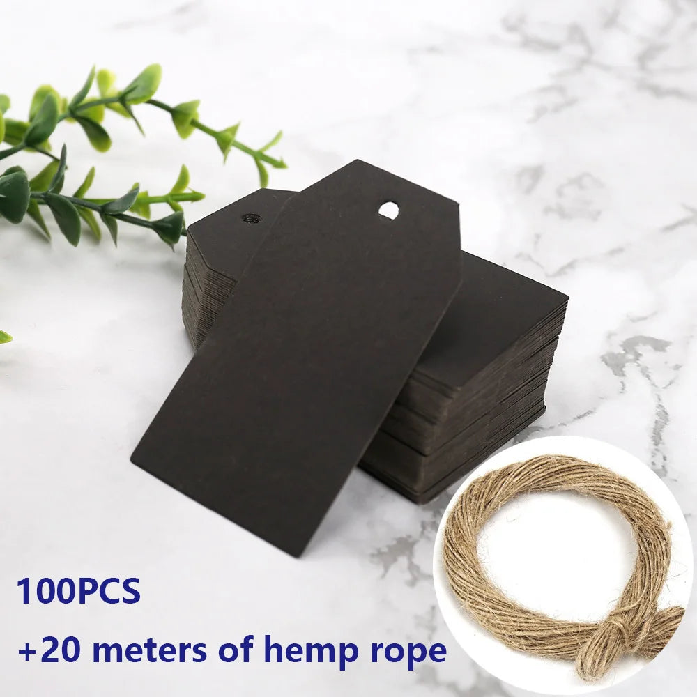 100pcs Small Kraft Paper Gift Price Tags for Wedding Birthday Party Decoration And Jewelry Pricing
