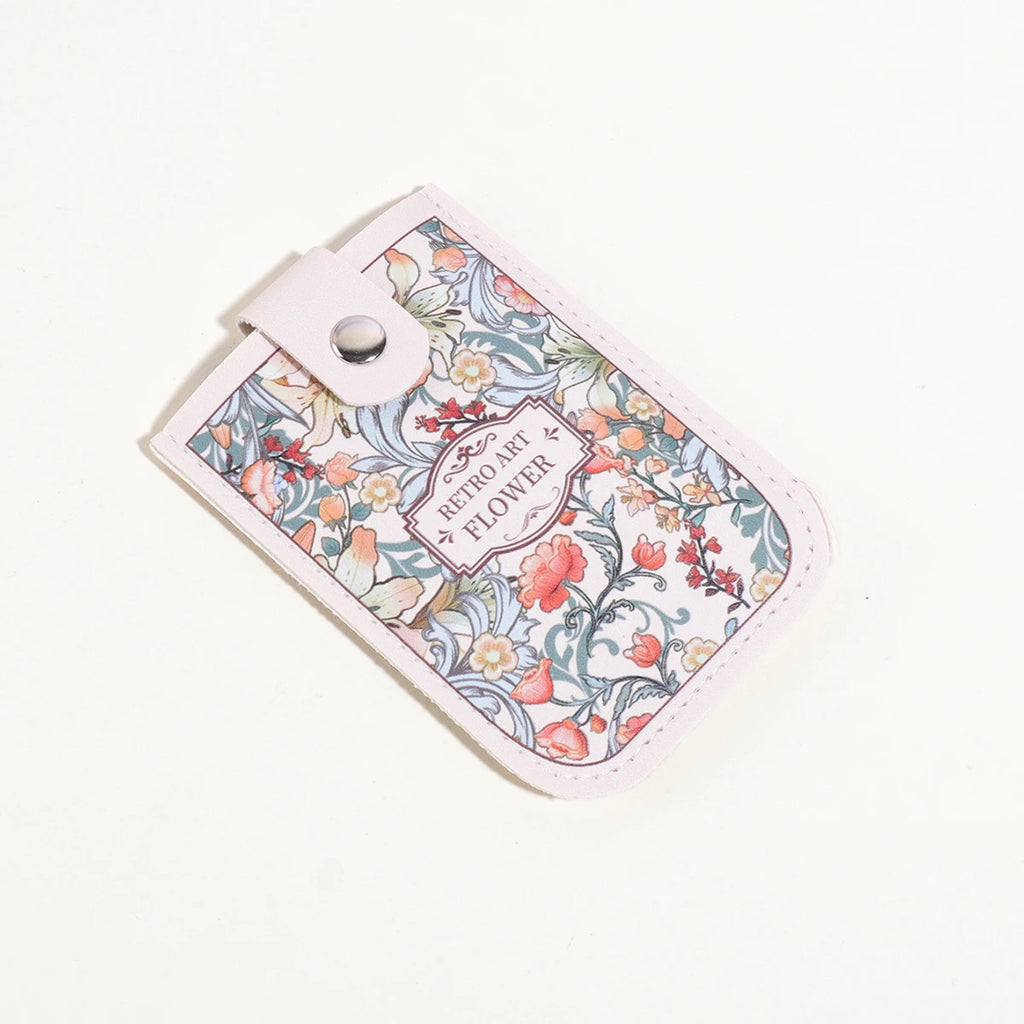 1PC Oil Painting Floral Pattern Card Holder,Pull-Out Multi-Card Slots,Suitable for ID Cards,Bank Cards, Business CardsStorage