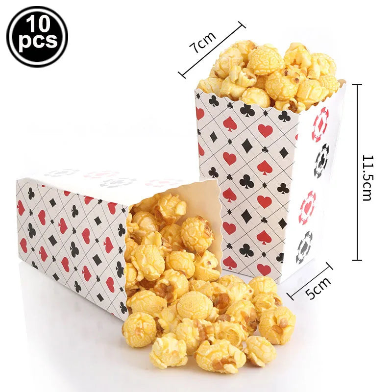 Casino Party Supplies for Men/Adults Poker Paper Plates Cups Napkins Straws for Poker Night Las Vegas Party Decorations