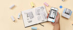 Thermal Mini Printer, Portable Inkless Sticker Maker,Bluetooth Free Cut Small Pocket Printer for Children DIY 57mm Photo Print