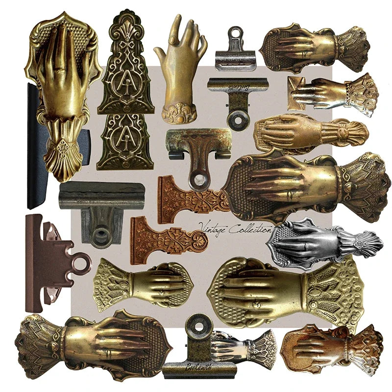 Vintage Mottled Clip Lady Hand Cardstock DIY Junk Journal Collage Flower Frame Door Craft Paper Thick Card Material Scrapbooking