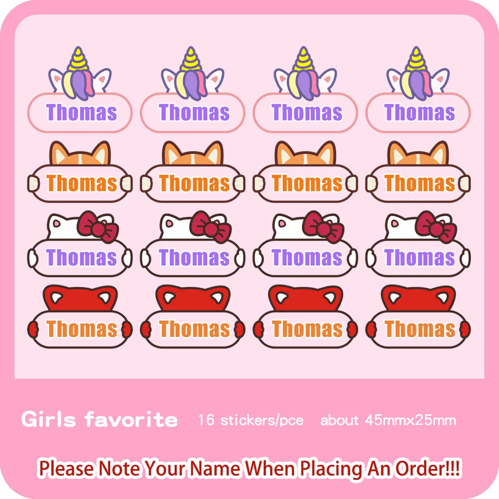 Custom Heat Transfers Name Sticker Personalized Washable Clothes Ironing Stickers Iron-on Labels Fabric Clothing Babysuit Tags