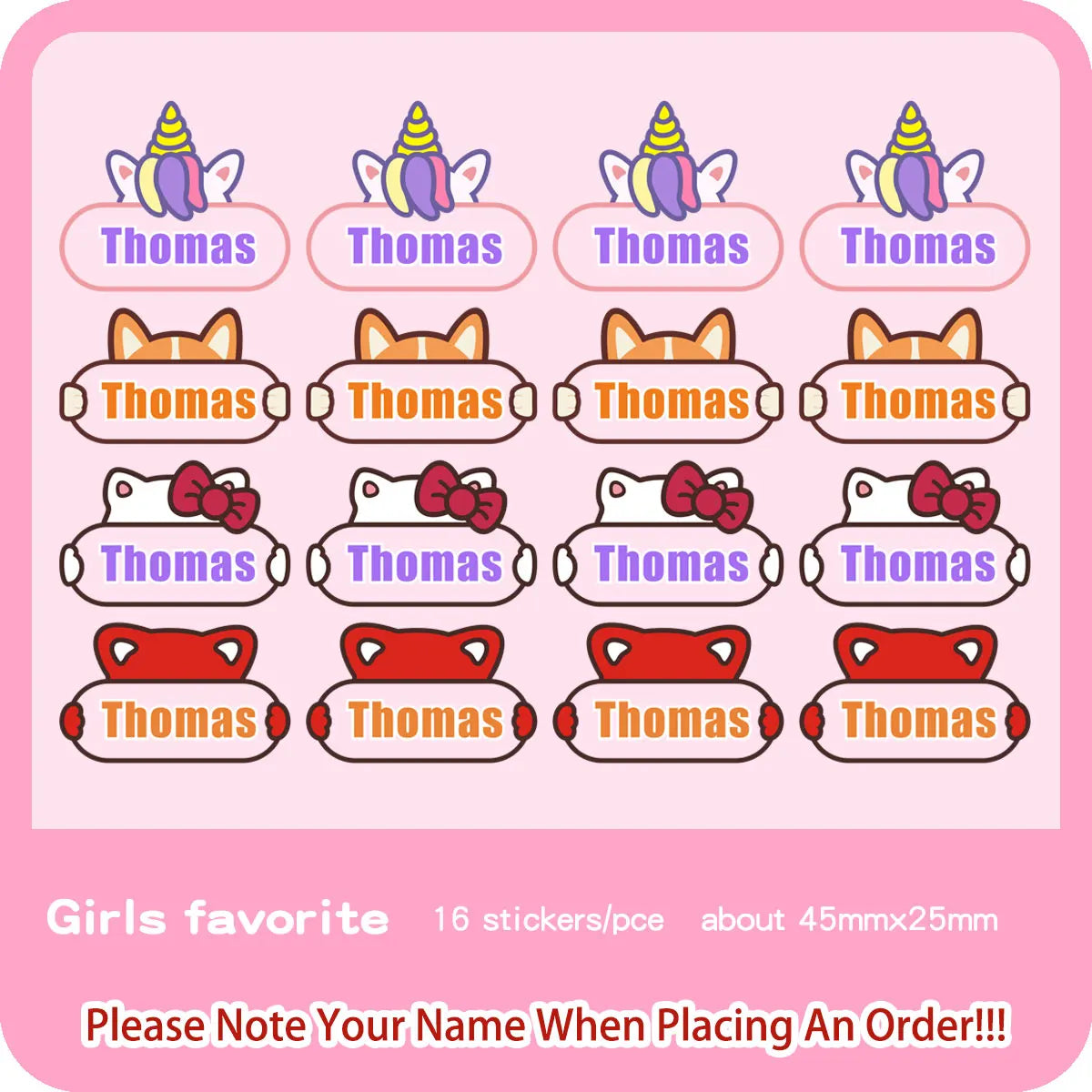 Custom Heat Transfers Name Sticker Personalized Washable Clothes Ironing Stickers Iron-on Labels Fabric Clothing Babysuit Tags