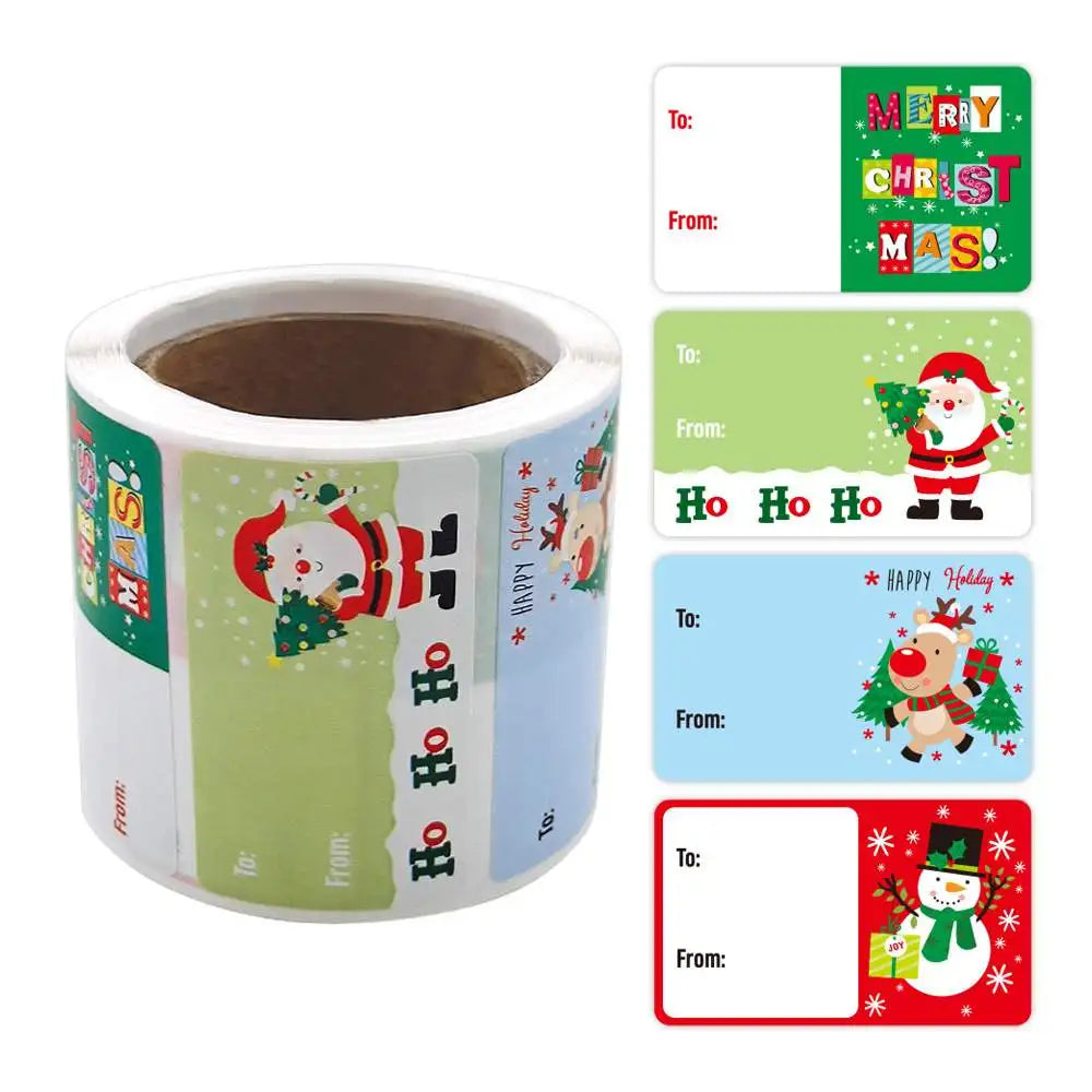 250 Pcs Christmas Tags Self Adhesive Gift Tags for Xmas Presents Christmas Name Labels Stickers for Wrapping Paper Birthday
