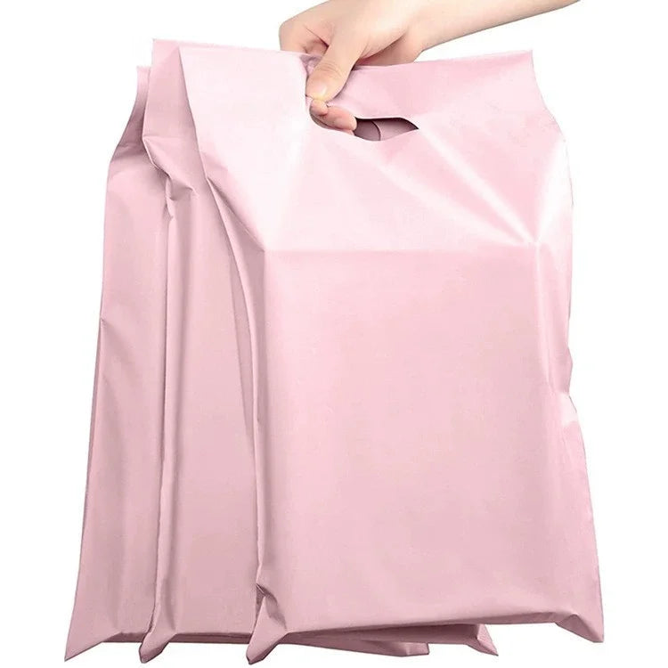 50PCS Thank You Pink Poly Mailer Adhesive Envelopes Bag DIY Logo T-shirt Underwear Dress Leggings Toys Shipping Portable Pouches