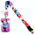 Disney's Credential Holder Mickey Mouse Lanyard Bear Phone Rope ID Card Badge Holder Princess Neck Strap Cartoon Keychain Gift