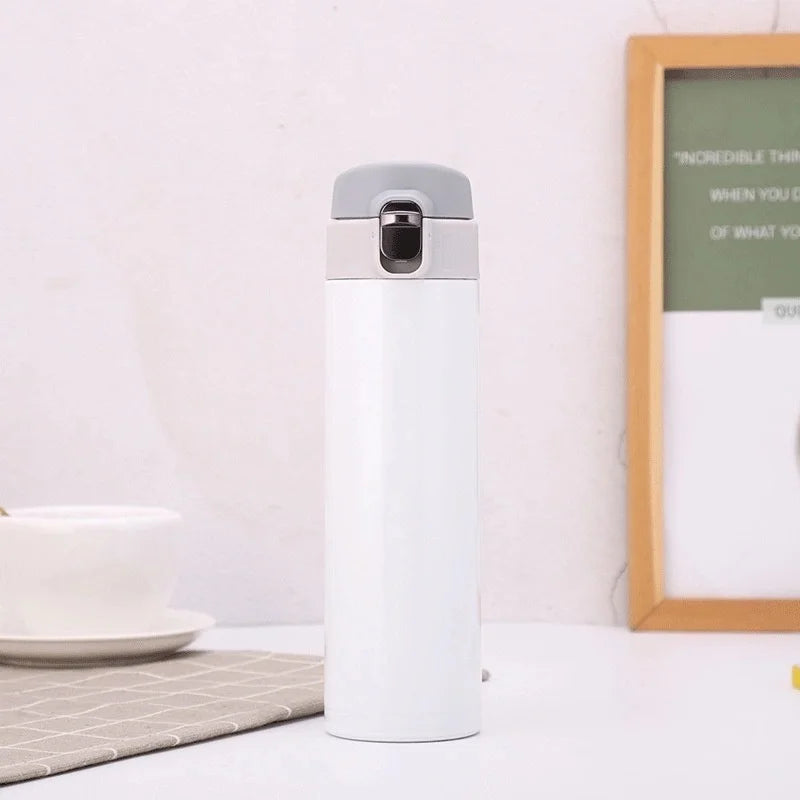 Students Go To School Thermos Cup Creative Bullet Cover Direct Drinking Water Cup Simple Solid Color Durable and Practical