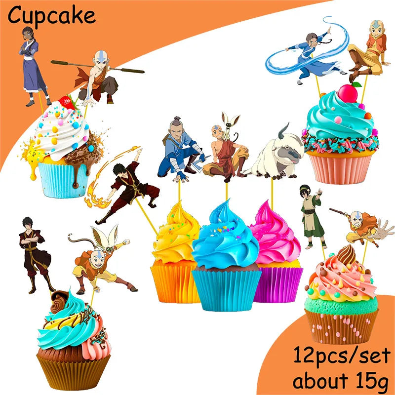 Avatar Korra Mako Cartoon Birthday Party Supplies Plate Cup Tablecloth Balloon for Girls Disposable Tableware Decor Supplies Set