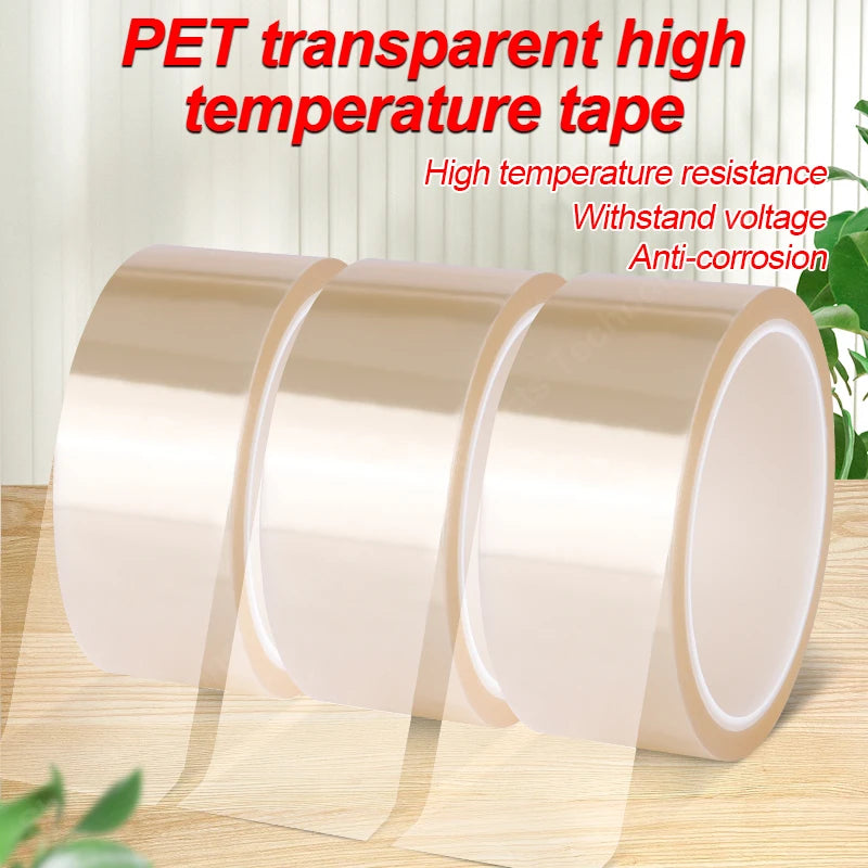 Transparent PET High-Temperature Silicone Tape Heat-Resistant Insulation Packaging Circuit Board Fixing Cable Heat Sealing