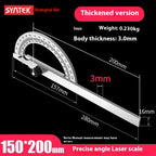 High Quality Stainless Steel Angle Finder Ruler High Precision 0-180 Degree Thickened Protractor for Woodworking Construction