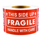 300 Sheets Per Roll/2*3In. Fragile on This Side, Handle with Care. Red Warning Stickers. Warning Box Packaging. Shipping Adhesive Labels. Shipping Warning Label Stickers, Handle with Care Label Stickers