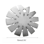 Stainless Steel Round Gauge Diameter Bevel Gauge Angle Protractor Thickness Gauge 15° 20° 22.5° 30° 45° 60° 120° Measuring Tool