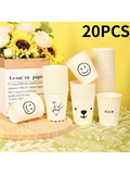 Simple Style Paper Cups, Thickened Office Home Commercial Beverage, Anti-Slip Anti-Leak 250ML, Durable Disposable Drinkware
