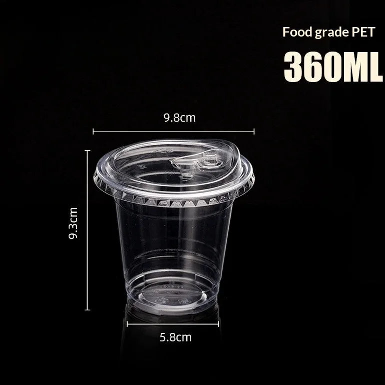 10/20/50pcs Transparent Disposable Coffee Cup Without Straw Suitable for Smoothies and Cold Drinks