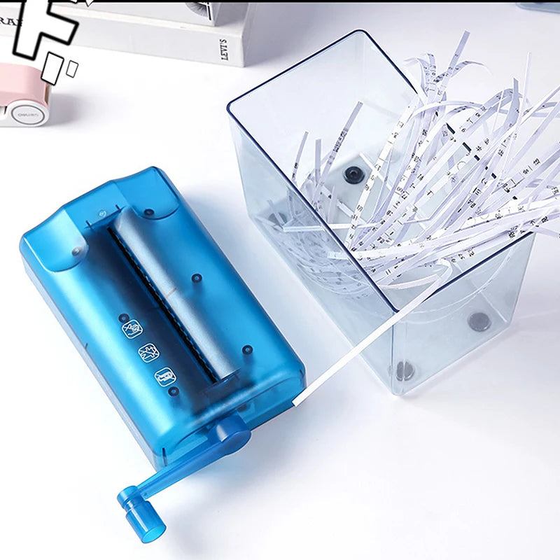 Mini Manual Paper Shredder A6 Office Document Destroyer Receipts Tickets Thick Cardstock Cutting Machine 17x15x9.5cm