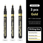 1-6pcs Chrome Pen Marker Mirror Waterproof DIY Reflective Paint Repair for Rock Ceramic Glass Metallic Gold/Silver 0.8/1/2mm Nib