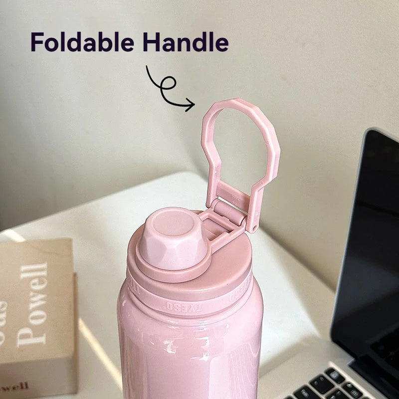 TYESO Thermos Bottle Car Insulated Flask Water Tumbler for Outdoor Sports Travel Vacuum Flasks Stainless Steel Thermal Cup
