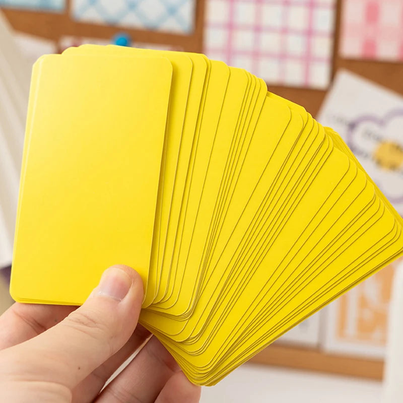 100Pcs/Box Colorful Blank Index Cards Thick Hard Cardstock DIY Handwriting Flash Cards  Study Memo Drawing Note Cards
