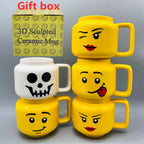 Cute Cartoon 250ML Mug Cups Ceramic Coffee Milk Tea Drinkware Impish Expression Pattern for Couple Friend Christmas Gifts Travel