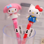Kawaii HelloKitty cartoon peripheral Sanrio family learning supplies ballpoint pen 3D doll with movable arms, ballpoint pen