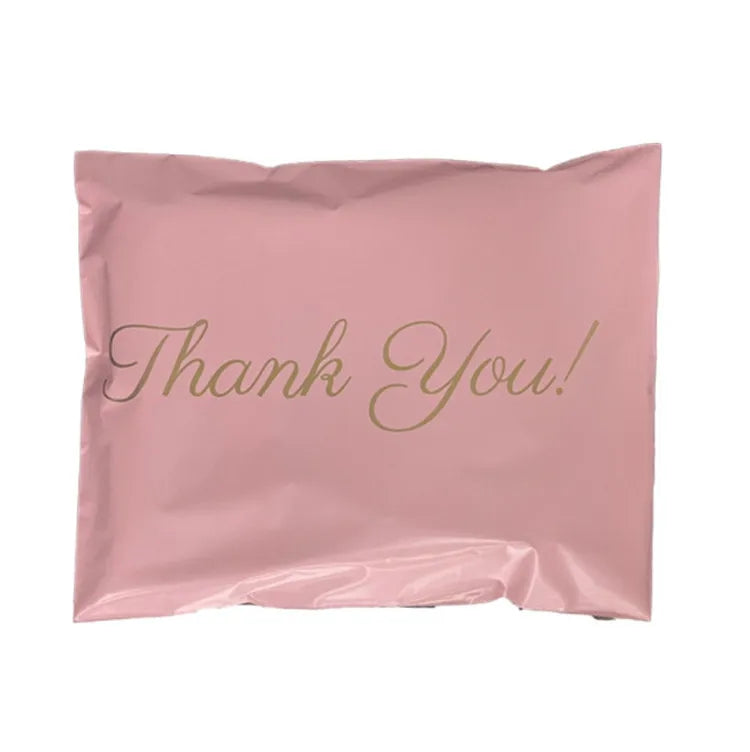 100PCS Baby Pink Poly Mailer Adhesive Envelope Thank You Bag DIY T-shirt Bra Gifts Shoes Box Express Shipping Packaging Pouches