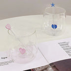 Glass Stirring Rod Moon Star Shape Stir Bar Coffee Cocktail Mixing Sticks Home Party Transparent Aesthetic Cocktail Muddler