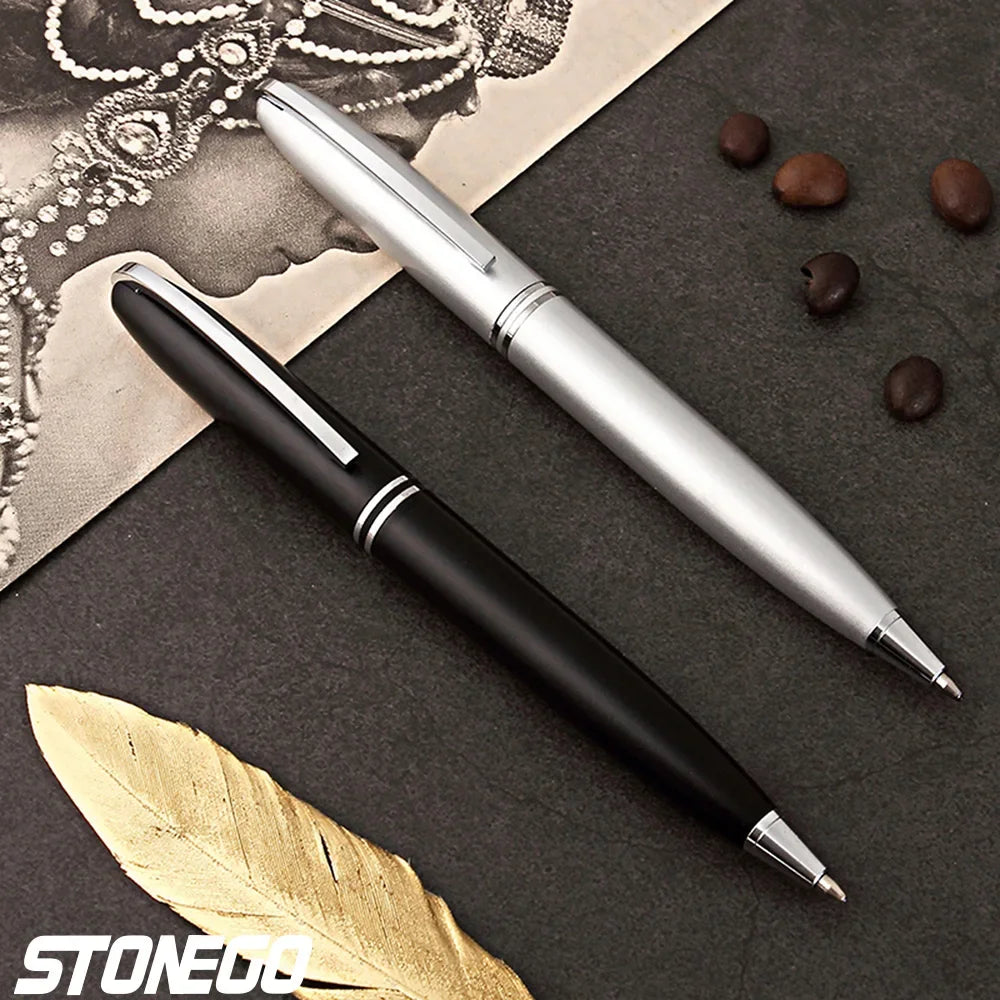 STONEGO Capless Ballpoint Pen, Simply Twist Roller Ball Pen Black Gel Ink Medium Point 1.0mm Smooth Writing Signature Pens