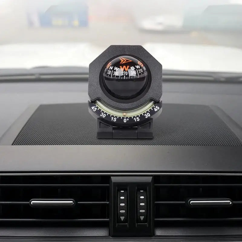 Car Dashboard Compass WithSlope Meter 2-In-1 Foldable High Precision Navigation Car Mount Compass Ball Compass For Vehicle Boat