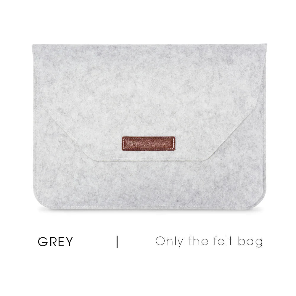 Wool Felt Laptop Bags Sleeve Cover 11" 13 15.6 inch For Macbook Air Pro Case For Notebook With Mousepad Or Power Mini-Pack Gift