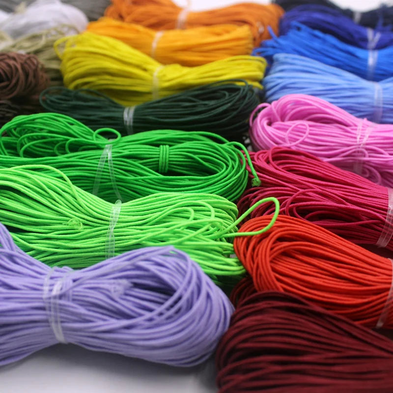 1.5mm Colorful High-Elastic Round Elastic Cord Rope Rubber Band Elastic Spandex Band Trim DIY Sewing Accessories