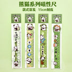 Cute Panda Magnetic Bookmark Ruler Student Creative Flexible Ruler 15cm Cartoon Rabbit Bear Capybara Magnetic Straight Ruler