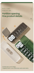 Cable Storage Box With 7 Compartments Organizer Charger Cord Storage Box Reusable Cable Storage Case Management for Home Travel