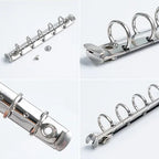 30mm A5A6A7 Notebook 6-Hole Binder Clips Binding Replacement Clip Metal Rings Accessories Loose-leaf Budget Binder Binding Rings