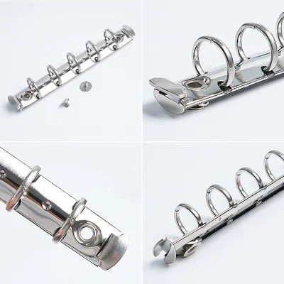 30mm A5A6A7 Notebook 6-Hole Binder Clips Binding Replacement Clip Metal Rings Accessories Loose-leaf Budget Binder Binding Rings
