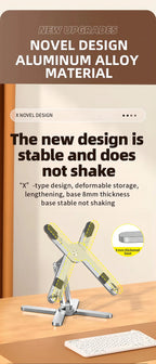 Foldable Laptop Stand 360°Rotation Notebook Table Holder Aluminum Alloy Portable Book Tablet Bracket Open-ended Heat Dissipation