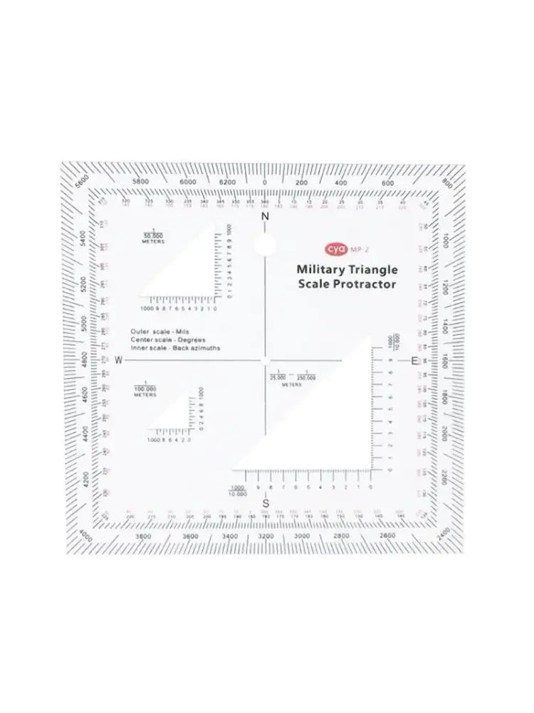 Clear MGRS USNG Coordinate Scale Protractor for Sea & Land Navigation Adventure Topographical Map Scale
