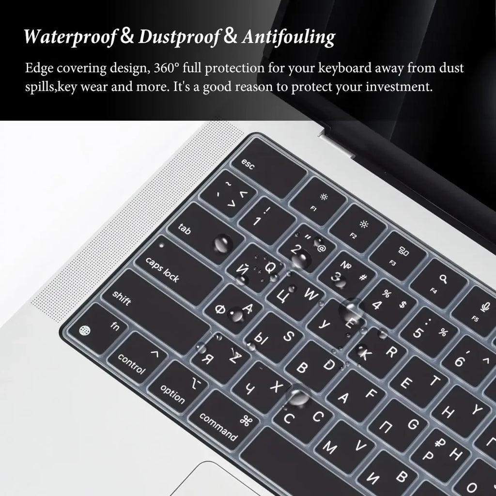 Keyboard Cover for 2022-2024 M4 M3/M2/M1Chip Pro 14"/16" A3401/A2992/A2779/A2991/A3403 MacBook Air 15.3"/13.6" A3113/A3114/A2941