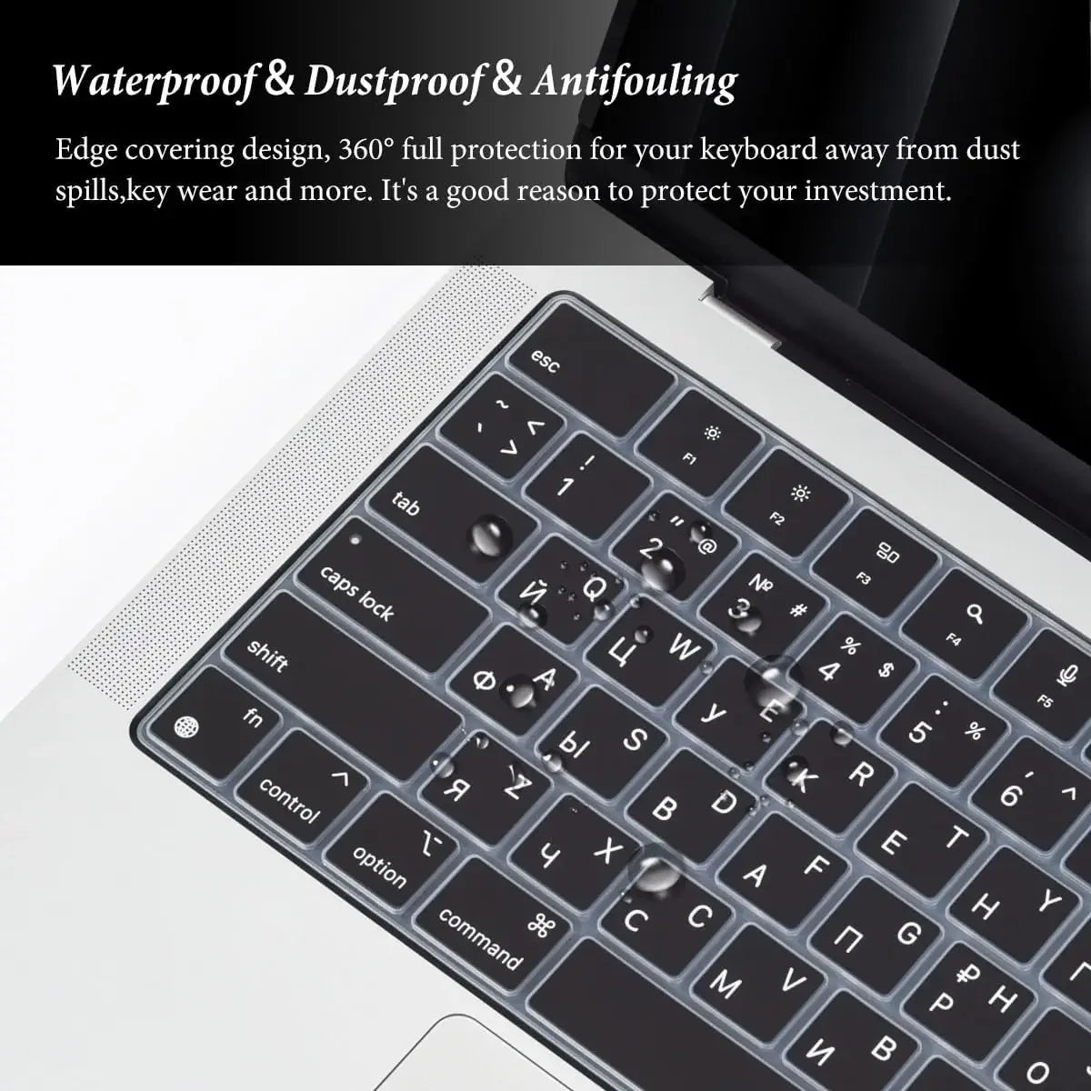 Keyboard Cover for 2022-2024 M4 M3/M2/M1Chip Pro 14"/16" A3401/A2992/A2779/A2991/A3403 MacBook Air 15.3"/13.6" A3113/A3114/A2941