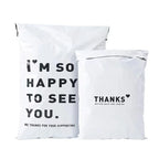 20Pcs/Pack White Color Thicken Express Bag THANKS Printing Waterproof Clothing Parcel Packaging Bags Envelope Courier Pouch