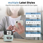Wireless Label Printer SK58 Inkless Bluetooth Thermal Label Maker Adhesive Label Sticker Machine DIY Pattern Barcode QR Code
