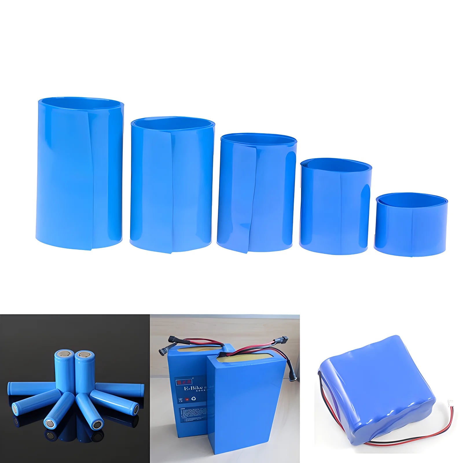 1m/pack PVC Heat Shrink Tube Blue Shrink Insulated Shrink Tubing For Production Of 18650 Battery Packs Cable Sleeve Multi Size